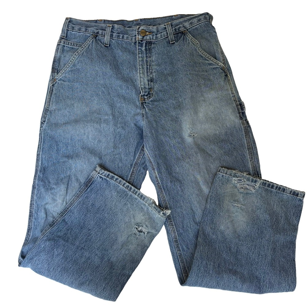 Carhartt Vintage Y2K Jeans Mens 33x30 Blue Denim Relaxed Fit Straight Leg Work
